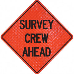 PRO-SAFE - "Survey Crew Ahead," 36" Wide x 36" High Vinyl Traffic Control Sign - Exact Tool & Supply