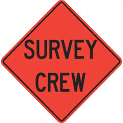 PRO-SAFE - "Survey Crew," 48" Wide x 48" High Vinyl Traffic Control Sign - Exact Tool & Supply