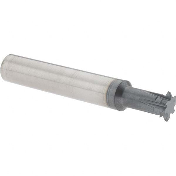 Accupro - 3/8° 3/8" Cut Diam, 0.072" Cut Width, 3/8" Shank, Solid Carbide Double-Angle Cutter - Exact Tool & Supply