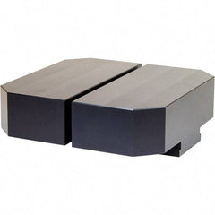 Air Vise Workholding - 6" Wide x 15/16" High x 2-7/8" Thick, Flat/No Step Vise Jaw - Soft, Aluminum, Fixed Jaw, Compatible with AV-T-4 Vises - Exact Tool & Supply