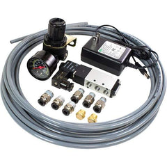 Air Vise Workholding - 15 Piece Vise Electric Operation Kit - Steel, Brass, Plastic - Exact Tool & Supply