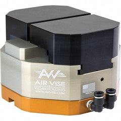 Air Vise Workholding - 4" Jaw Width, 15/16" Throat Depth, Air Precision Self Centering Vise - 200 Max Operating psi - Exact Tool & Supply