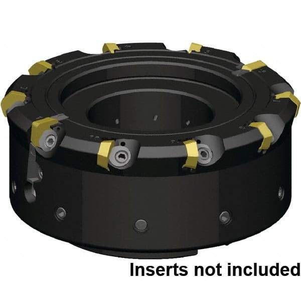Kennametal - 12 Inserts, 160mm Cutter Diam, 1.1mm Max Depth of Cut, Indexable High-Feed Face Mill - 40mm Arbor Hole Diam, 63mm High, KCFM Toolholder, HDHN07008SR Inserts, Series KCFM - Exact Tool & Supply