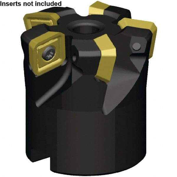 Kennametal - 5 Inserts, 28.82mm Cutter Diam, 0.065" Max Depth of Cut, Indexable High-Feed Face Mill - 3/4" Arbor Hole Diam, 1-3/4" High, KSSM Toolholder, SE.X443AE.N7... Inserts, Series KSSM - Exact Tool & Supply
