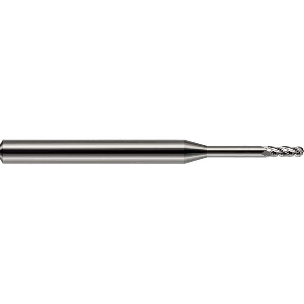 Harvey Tool - 0.06" Diam, 0.18" LOC, 4 Flute Solid Carbide Ball End Mill - Exact Tool & Supply