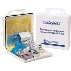 PRO-SAFE - Personal Protection Bloodborne Pathogen Kit - 2-3/4" Wide x 9-1/4" Deep x 9-1/4" High, Plastic Box - Exact Tool & Supply