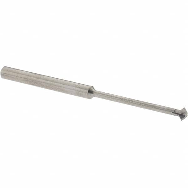 Accupro - 1/8° 1/8" Cut Diam, 0.062" Cut Width, 1/8" Shank, Solid Carbide Double-Angle Cutter - Exact Tool & Supply