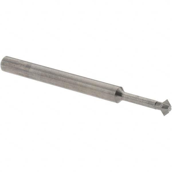Accupro - 1/8° 1/8" Cut Diam, 0.062" Cut Width, 1/8" Shank, Solid Carbide Double-Angle Cutter - Exact Tool & Supply