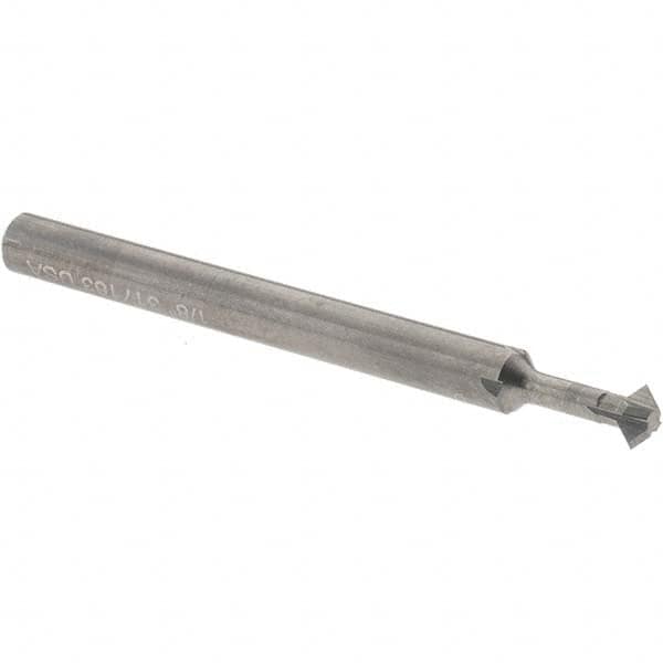 Accupro - 1/8° 1/8" Cut Diam, 0.062" Cut Width, 1/8" Shank, Solid Carbide Double-Angle Cutter - Exact Tool & Supply