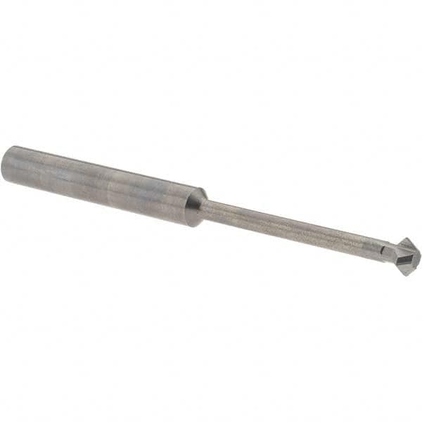 Accupro - 1/4° 1/4" Cut Diam, 1/8" Cut Width, 1/4" Shank, Solid Carbide Double-Angle Cutter - Exact Tool & Supply