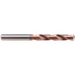 Emuge - 9.2mm 140° Solid Carbide Jobber Drill - AlCrN Finish, Right Hand Cut, Spiral Flute, Cylindrical Shank, 103mm OAL, Four Facet Point - Exact Tool & Supply