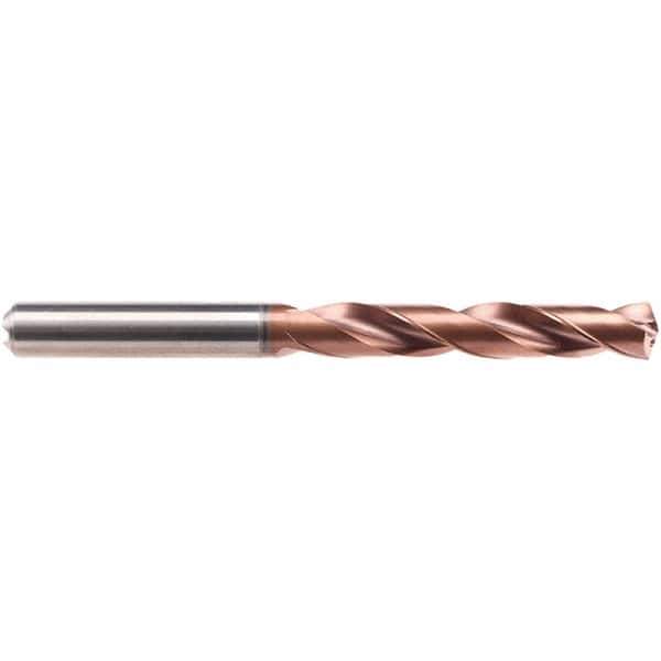 Emuge - 3.65mm 140° Solid Carbide Jobber Drill - AlCrN Finish, Right Hand Cut, Spiral Flute, Cylindrical Shank, 66mm OAL, Four Facet Point - Exact Tool & Supply