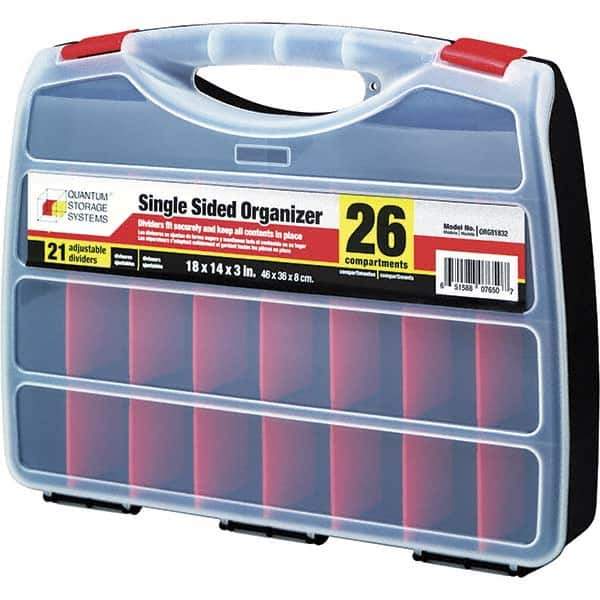Quantum Storage - 14" Wide x 3" High x 18" Deep, Small Parts Organizer - Adjustable Compartments - Exact Tool & Supply