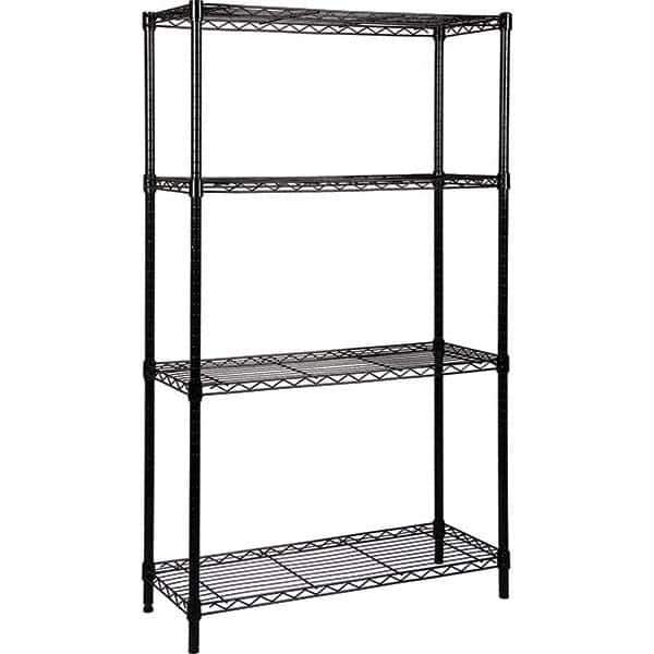 Quantum Storage - 4 Shelf Wire Shelving - Starter Unit - 18" Wide x 60" Deep x 86" High, - Exact Tool & Supply