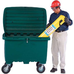 UltraTech - 15 Cu Ft, 350 Lb Load Capacity Green Polyethylene Tote Container - 48" Long x 31" Wide x 41.8" High, Lid Included - Exact Tool & Supply
