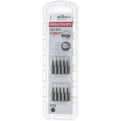 Wiha - 0.093" Hex Screwdriver Bit - 1/4" Drive, 1" OAL - Exact Tool & Supply