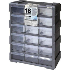 Quantum Storage - 18 Drawer, Small Parts Drawer Cabinet System - 18-3/4" Deep x 6-1/4" Wide x 15" High - Exact Tool & Supply