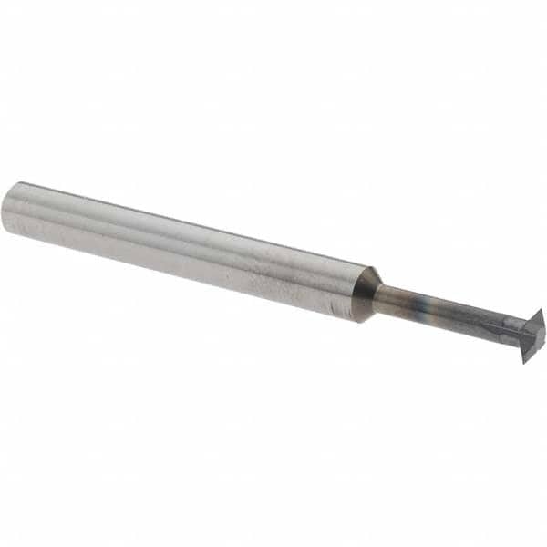 Accupro - 3/16° 3/16" Cut Diam, 0.055" Cut Width, 3/16" Shank, Solid Carbide Double-Angle Cutter - Exact Tool & Supply