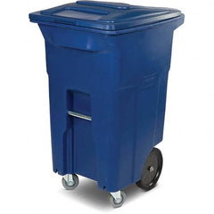 Toter - Trash Cans & Recycling Containers; Type: Trash Can ; Container Shape: Rectangle ; Container Size: 64 gal ; Container Graphics: None ; Color: Blue ; Finish: Textured - Exact Tool & Supply