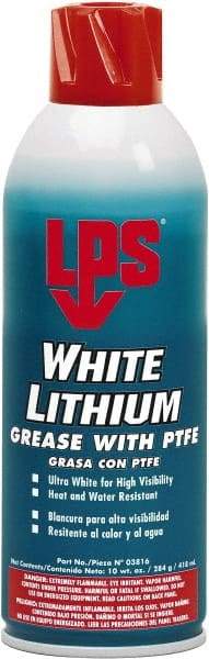 LPS - 10 oz Aerosol Lithium General Purpose Grease - White, 290°F Max Temp, NLGIG 2, - Exact Tool & Supply