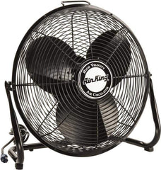 Air King - 18" Blade, 1/6 hp, 1,925, 2,575 & 3,400 CFM, Low Floor Stand Industrial Circulation Fan - Floor Stand, 110 Volts, 0.95/1.65 Amps, 3 Speed - Exact Tool & Supply