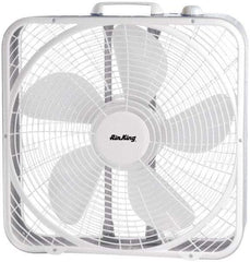 Air King - 20" Blade, 1/25 hp, 2,220/1,920/1,530 CFM, Fixed Box Fan - 1 Amp Rating, 110 Volts, 3 Speed, 955 RPM - Exact Tool & Supply