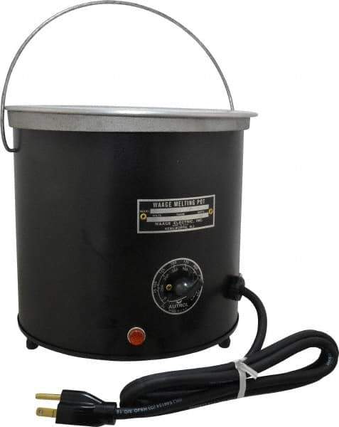 WAAGE - 1 Gal, 5-1/2" Deep, 150 to 450°F, Dip Coat Pot - 8" ID, 115 Volts, 1000 Watts - Exact Tool & Supply