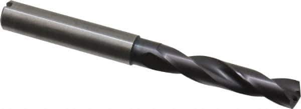 Guhring - 7.2mm 140° Spiral Flute Solid Carbide Screw Machine Drill Bit - FIREX Finish, Right Hand Cut, 41mm Flute Length, 79mm OAL, SU Point, Straight Shank, Through Coolant - Exact Tool & Supply