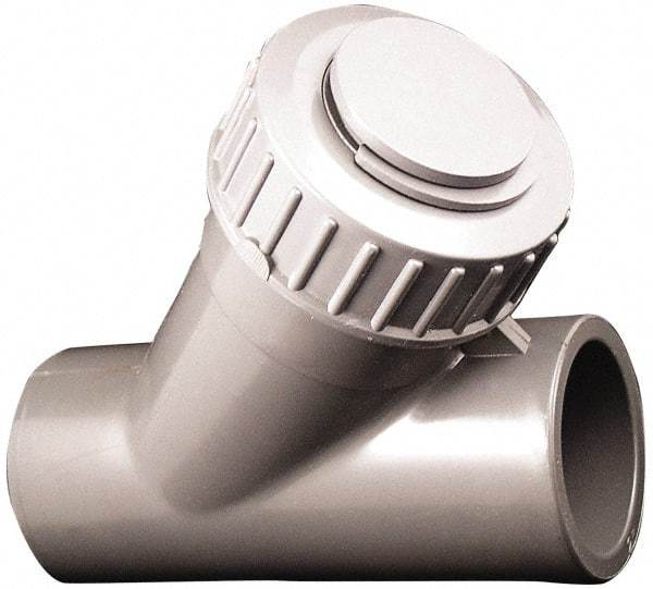 Simtech - 1/2" Pipe, Socket Ends, PVC Y-Strainer - 150 psi Pressure Rating - Exact Tool & Supply