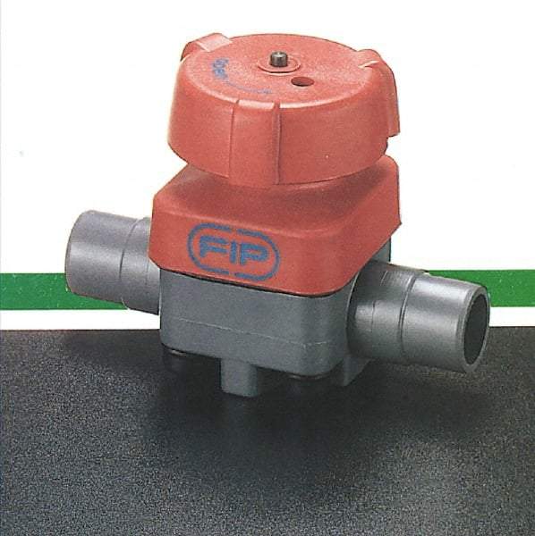 Simtech - 1-1/2" Pipe, 150 Max psi, Diaphragm Valve - Spigot End Connection, PVC, Viton Seal - Exact Tool & Supply