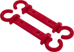 PRO-SAFE - 1/4" High x 1" Long x 2" Wide Barrier Connecting Link - Celcon, Celcon Finish, Red, Use with Plastic Chain - Exact Tool & Supply