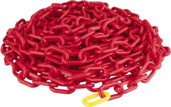 PRO-SAFE - 50' Long x 2" Wide Plastic Heavy-Duty Chain - Red - Exact Tool & Supply