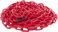 PRO-SAFE - 50' Long x 2" Wide Plastic Chain - Red - Exact Tool & Supply