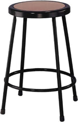 NPS - 24 Inch High, Stationary Fixed Height Stool - 14 Inch Deep x 14 Inch Wide, Hardboard Seat, Black - Exact Tool & Supply