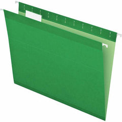 Pendaflex - 8-1/2 x 11", Letter Size, Bright Green, Hanging File Folder - 11 Point Stock, 1/5 Tab Cut Location - Exact Tool & Supply