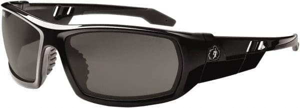 Ergodyne - Smoke Lenses, Framed Safety Glasses - Uncoated Lenses, Size Universal, Wrap Around - Exact Tool & Supply