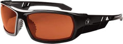 Ergodyne - Copper Lenses, Framed Safety Glasses - Uncoated Lenses, Size Universal, Wrap Around - Exact Tool & Supply