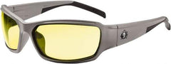 Ergodyne - Yellow Lenses, Framed Safety Glasses - Uncoated Lenses, Size Universal, Wrap Around - Exact Tool & Supply