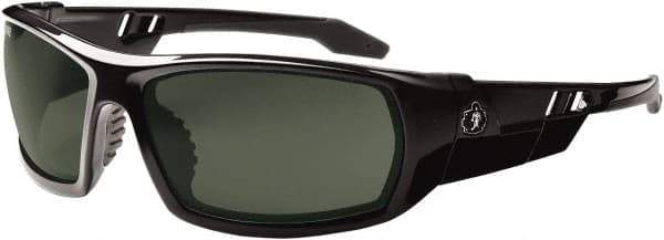 Ergodyne - Green Lenses, Framed Polarized Glasses - Uncoated Lenses, Size Universal, Wrap Around - Exact Tool & Supply