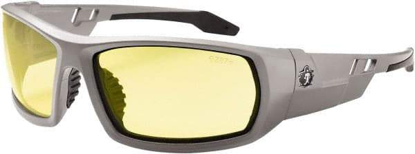 Ergodyne - Yellow Lenses, Framed Safety Glasses - Uncoated Lenses, Size Universal, Wrap Around - Exact Tool & Supply