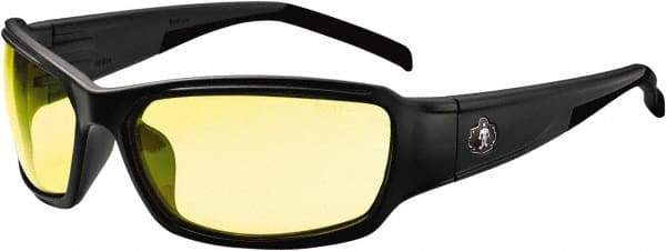 Ergodyne - Yellow Lenses, Framed Safety Glasses - Uncoated Lenses, Size Universal, Wrap Around - Exact Tool & Supply