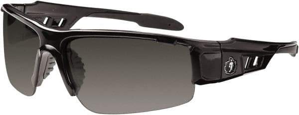 Ergodyne - Smoke Lenses, Framed Safety Glasses - Uncoated Lenses, Size Universal, Wrap Around - Exact Tool & Supply