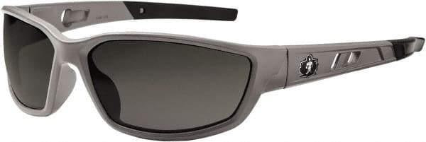 Ergodyne - Smoke Lenses, Framed Safety Glasses - Uncoated Lenses, Size Universal, Wrap Around - Exact Tool & Supply