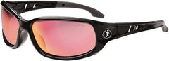 Ergodyne - Red Lenses, Framed Safety Glasses - Uncoated Lenses, Size Universal, Wrap Around - Exact Tool & Supply