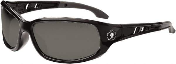 Ergodyne - Smoke Lenses, Framed Safety Glasses - Uncoated Lenses, Size Universal, Wrap Around - Exact Tool & Supply