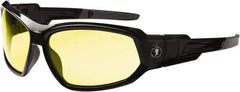 Ergodyne - Yellow Lenses, Framed Safety Glasses - Uncoated Lenses, Size Universal, Wrap Around - Exact Tool & Supply
