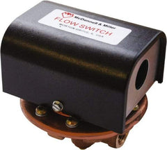 McDonnell & Miller - 100 psi, Brass Housing, Adjustable Paddle Flow Switch - 0.41 Flow Set Point, 1,863 Flow Point cc/min, 0.41 1.81 GPM, 120/240 Voltage, 1/2 Inch Thread Size - Exact Tool & Supply