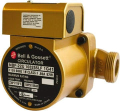 Bell & Gossett - 0.05 hp, 1 Phase, Bronze Housing, Noryl Impeller, Inline Circulator Pump - 115/230V Volt, 60 Hz Hz, 125 Max psi, 120V Motor - Exact Tool & Supply