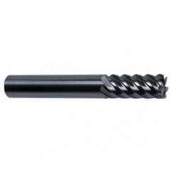 1/2" Dia. - 3" OAL - 45° Helix Bright Carbide End Mill - 6 FL - Exact Tool & Supply