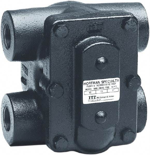 Hoffman Speciality - 4 Port, 1" Pipe, Stainless Steel Float & Thermostatic Steam Trap - 75 Max psi - Exact Tool & Supply